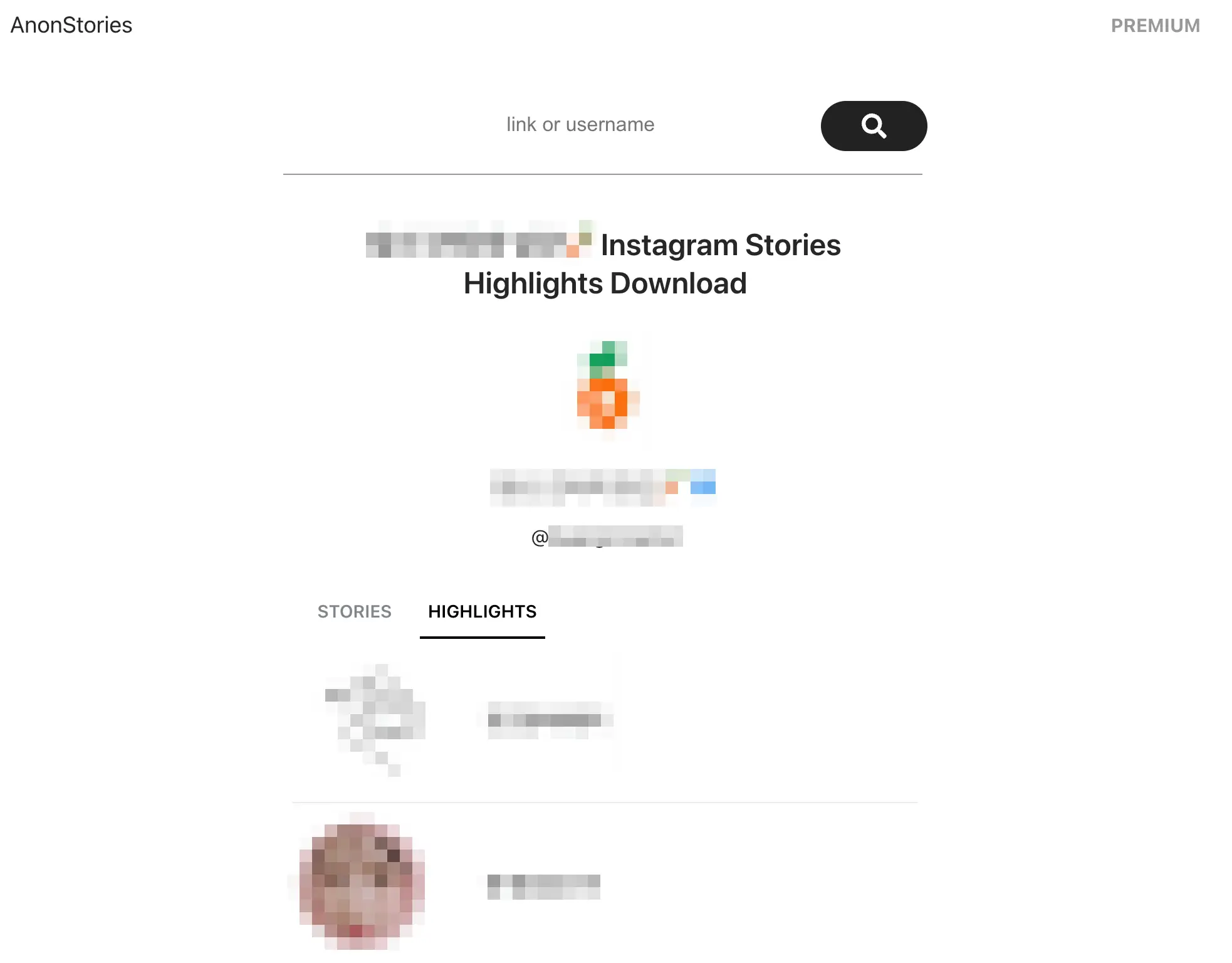 Anonstories 인스타 스토리 몰래 확인한 결과창