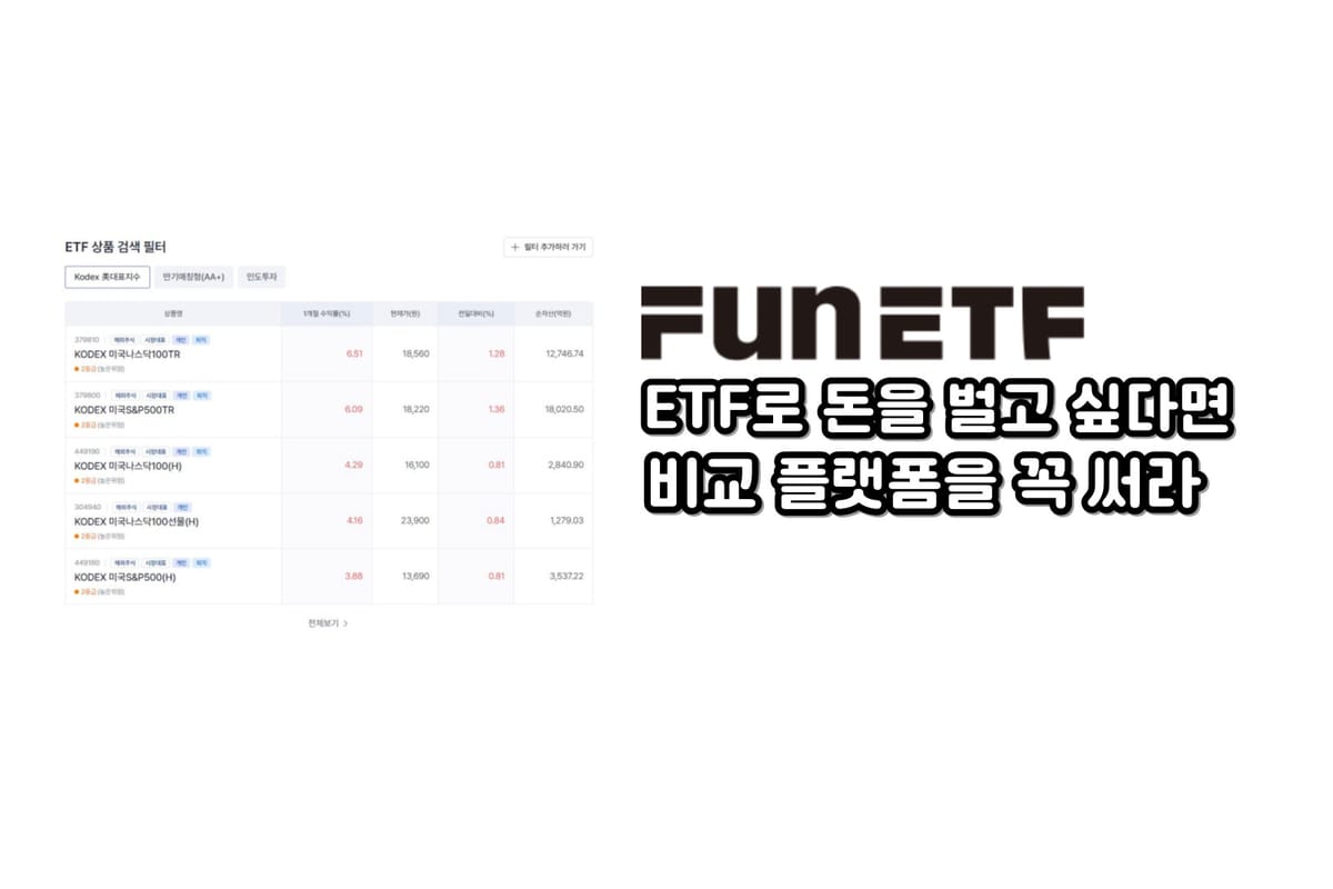 미국 지수 ETF 비교 플랫폼 추천